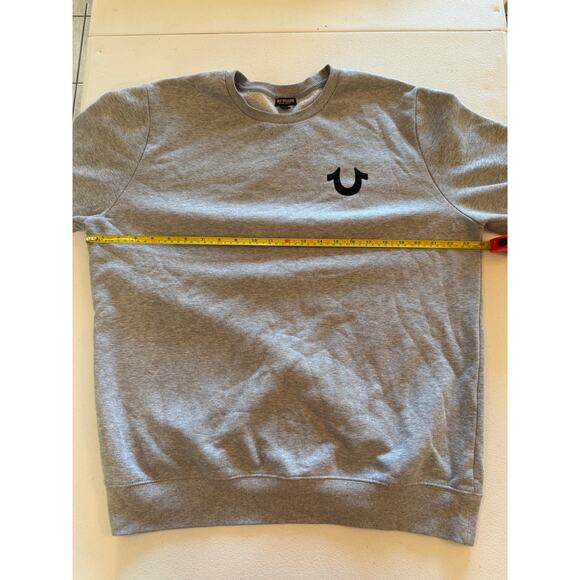 True Religion Unisex Grey Crewneck Fleece Sweatshirt Size 2XL - Picture 5 of 6